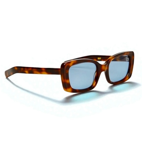 🌻NEW w/tags Flatlist Eazy Brown Tortoise Blue Tint Eyewear | Atmos - Picture 2 of 12